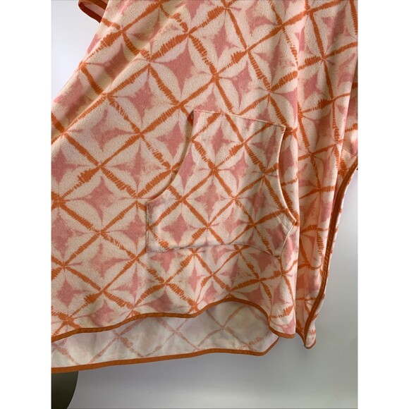 Tuckernuck Coral Medallion Terrycloth Cabana Coverup Hooded Pink Medium Large - Picture 5 of 15